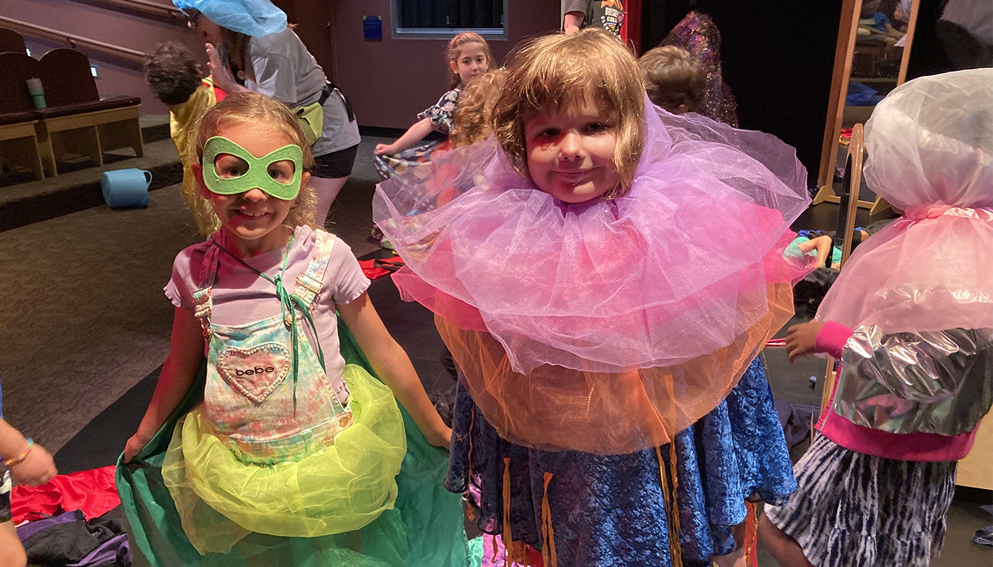 Children dressed up in costumes